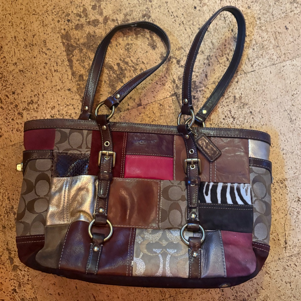 Coach Multicolor Patchwork Shoulder Bag